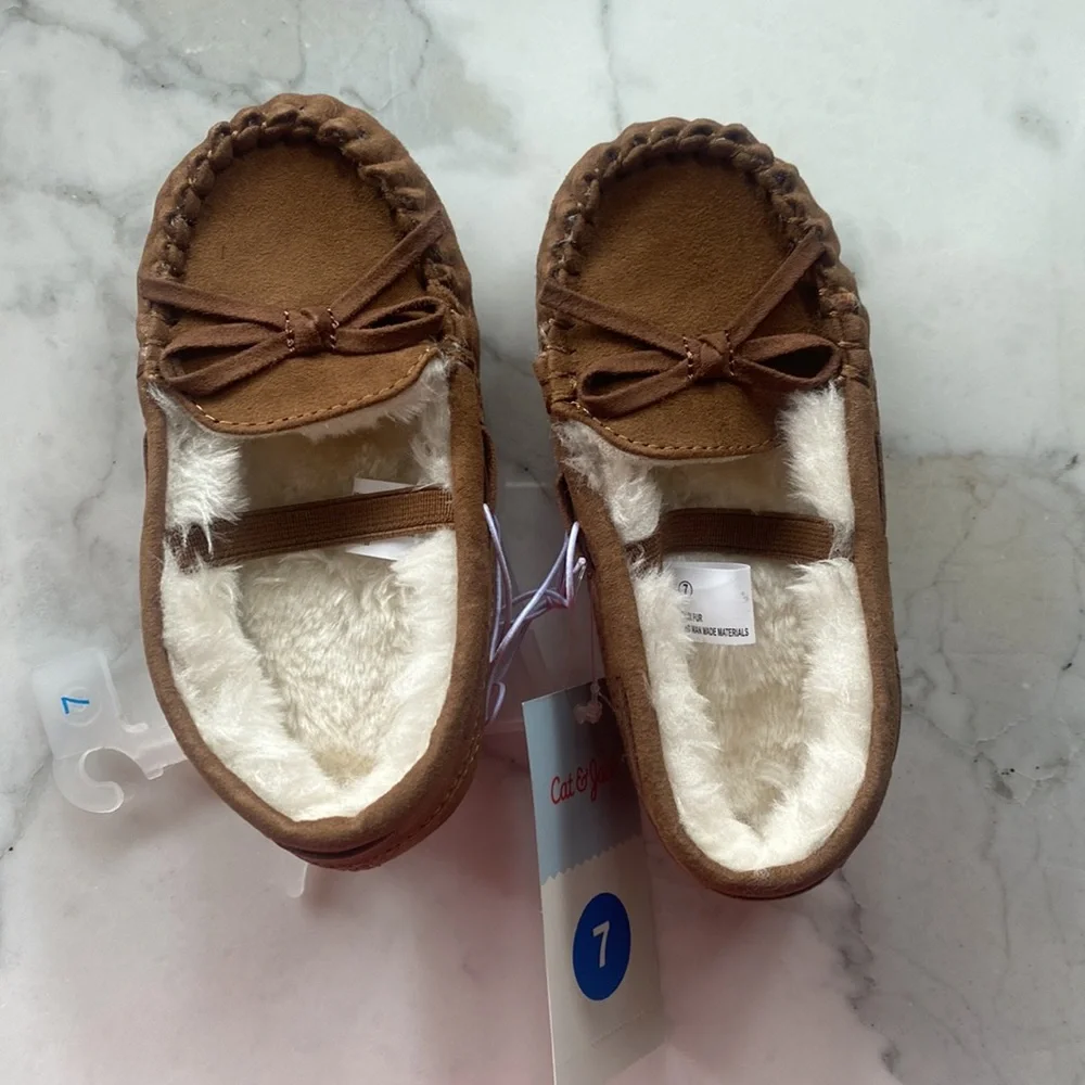 Cat and‎ Jack Moccasins toddler size 7 Celina Dark Chestnut